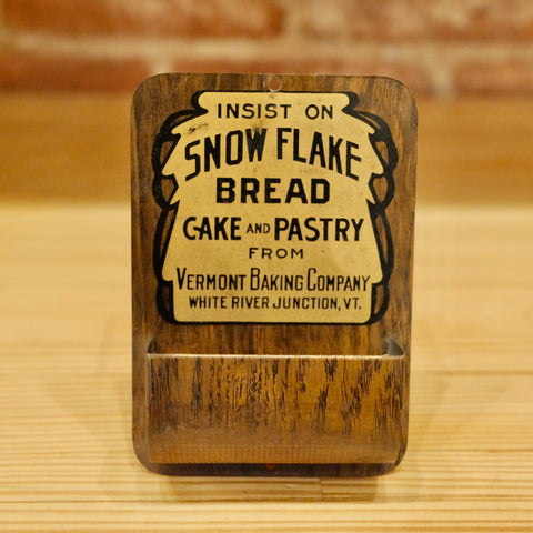 Vintage Vermont Baking Co. Snowflake Advertisement Match Holder