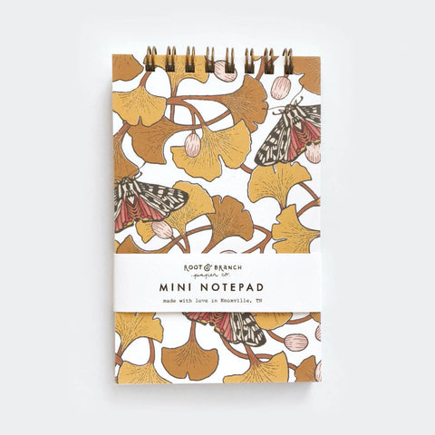 Gingko & Moth Mini Spiral Notebook