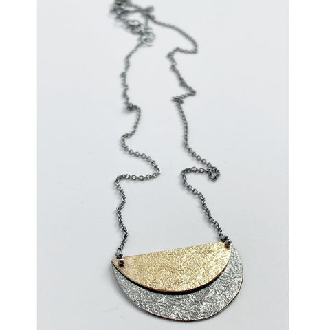 Eclipse Necklace - Oxidized Silver/Yellow Gold