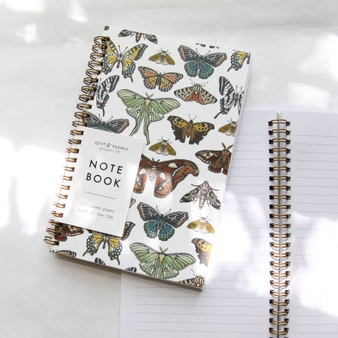 Butterfly &  Moth Spiral Bound Notebook