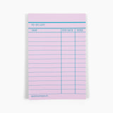 Library Card Notepad Pink
