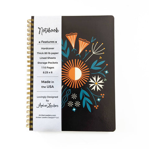 Folk Floral Spiral Notebook