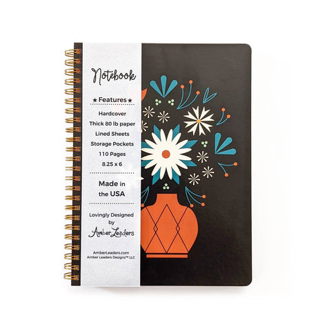 Floral Vase Spiral Notebook