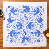 Blue Songbird Tea Towel