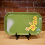 Vintage Green Tray w/ Daisies 9x14