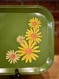 Vintage Green Tray w/ Daisies 9x14