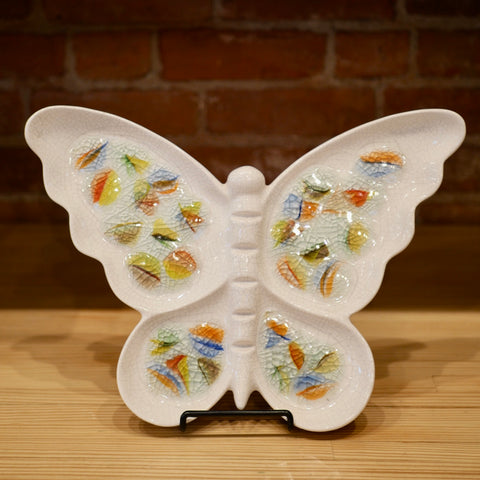 Midcentury Modern Ceramic Butterfly Serving Dish