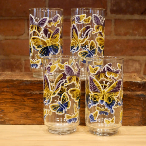 1970s Butterfly Tumblers