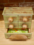 Spring Green Drawers with Ball Knobs