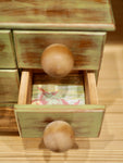 Spring Green Drawers with Ball Knobs