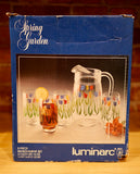 1980s Luminarc Spring Garden Set with Original Box