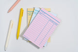 Library Card Notepad Pink