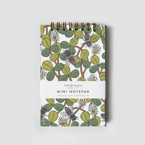 White Clover Mini Spiral Notebook