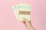Library Card Notepad Yellow
