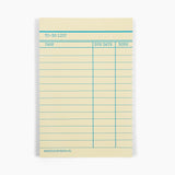 Library Card Notepad Yellow