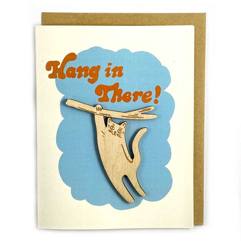 Hang in There Cat Magnet Card