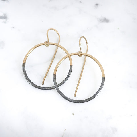 Half & Half Halo Drop Earrings