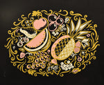 1950s Pink & Black Fruits Tray