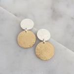 Buttoned Up Studs - Bright Silver/14K GF